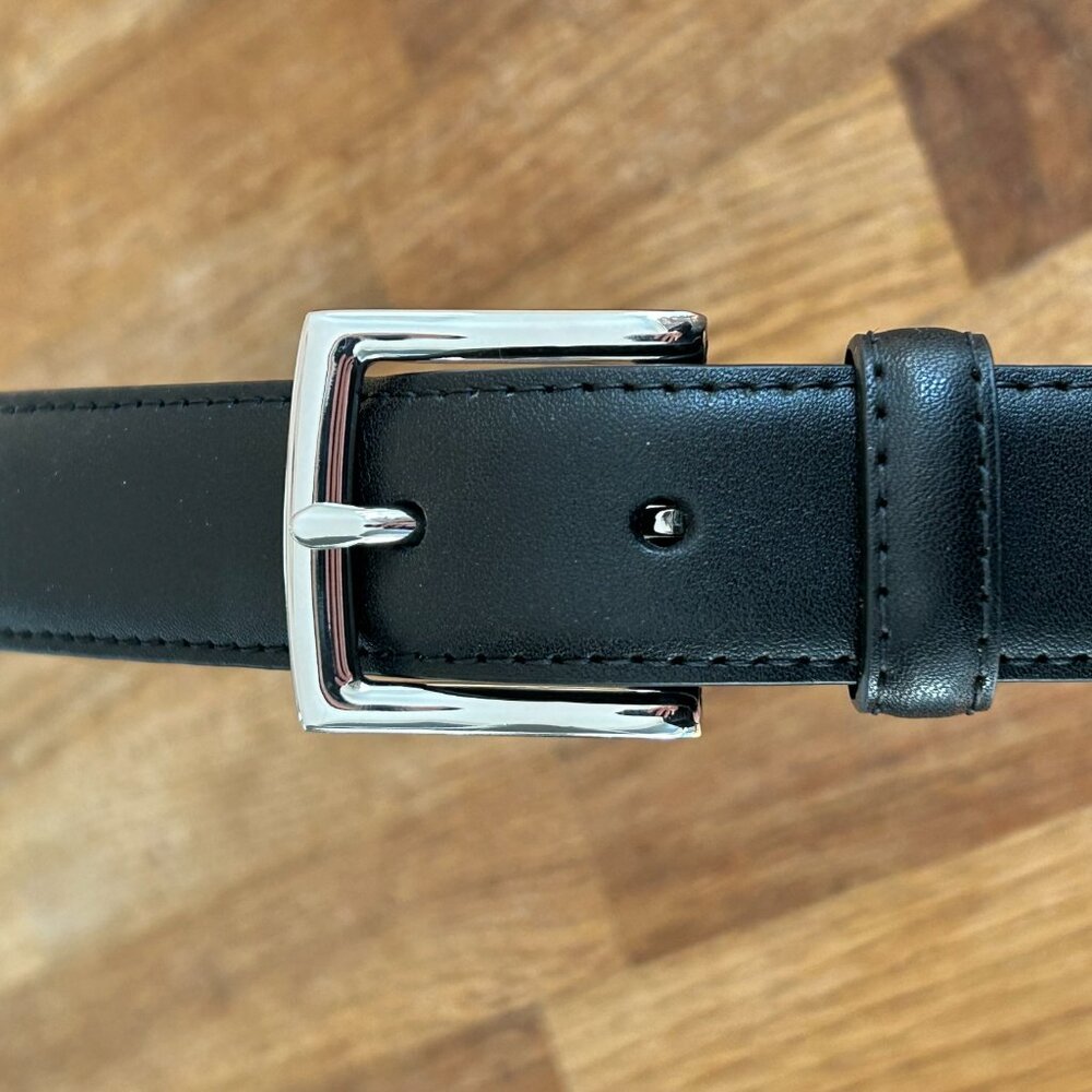 J. Crew Black Leather Belt 30 - Picture 3 of 7